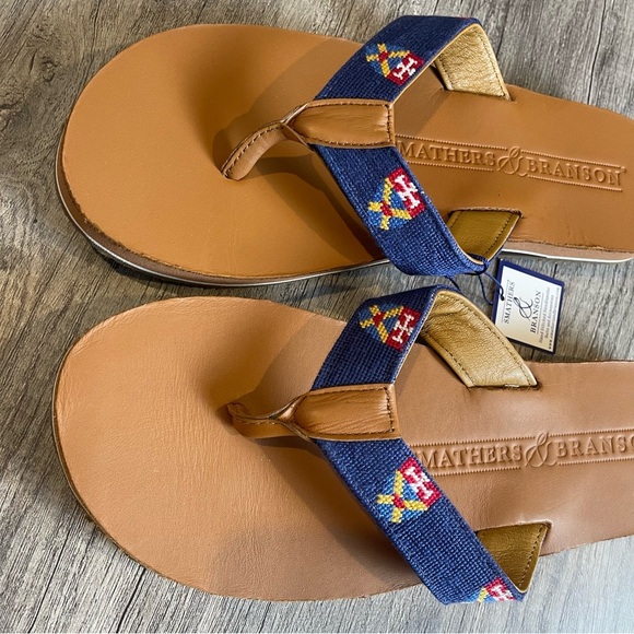 Smathers & Branson Hand Stitched Needlepoint Sandals 10 - Picture 4 of 13